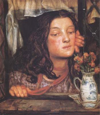 Dante Gabriel Rossetti Girl at a Lattice (mk28) oil painting picture